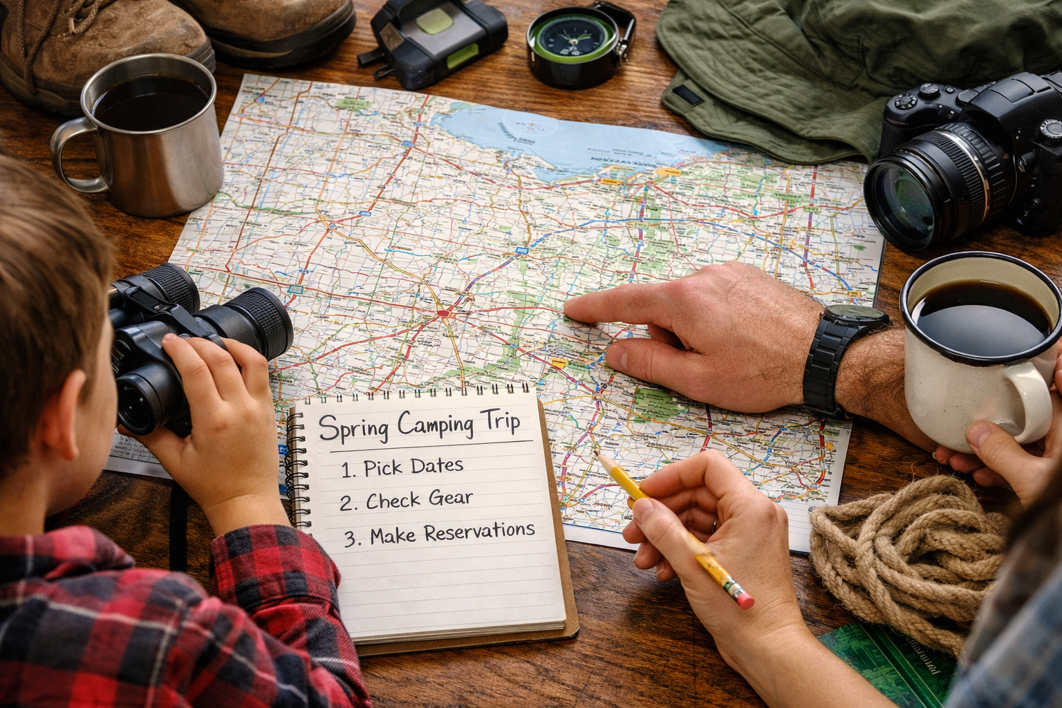 Spring Camping Season at Chestnut Ridge Campground Campground in early spring with RVs and blooming trees