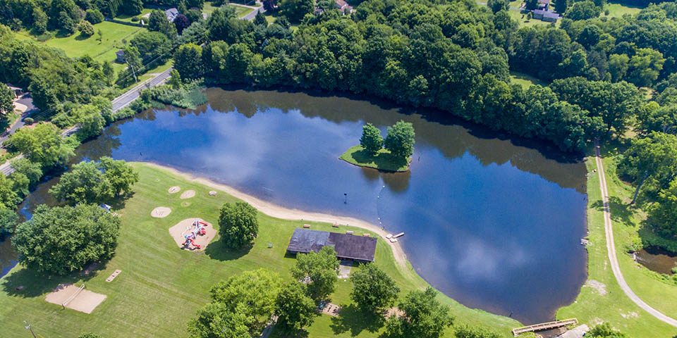 Top Family-Friendly Attractions Near Chestnut Ridge Campground Aerial view of Chestnut Ridge Campground in Hubbard, Ohio, near family-friendly attractions